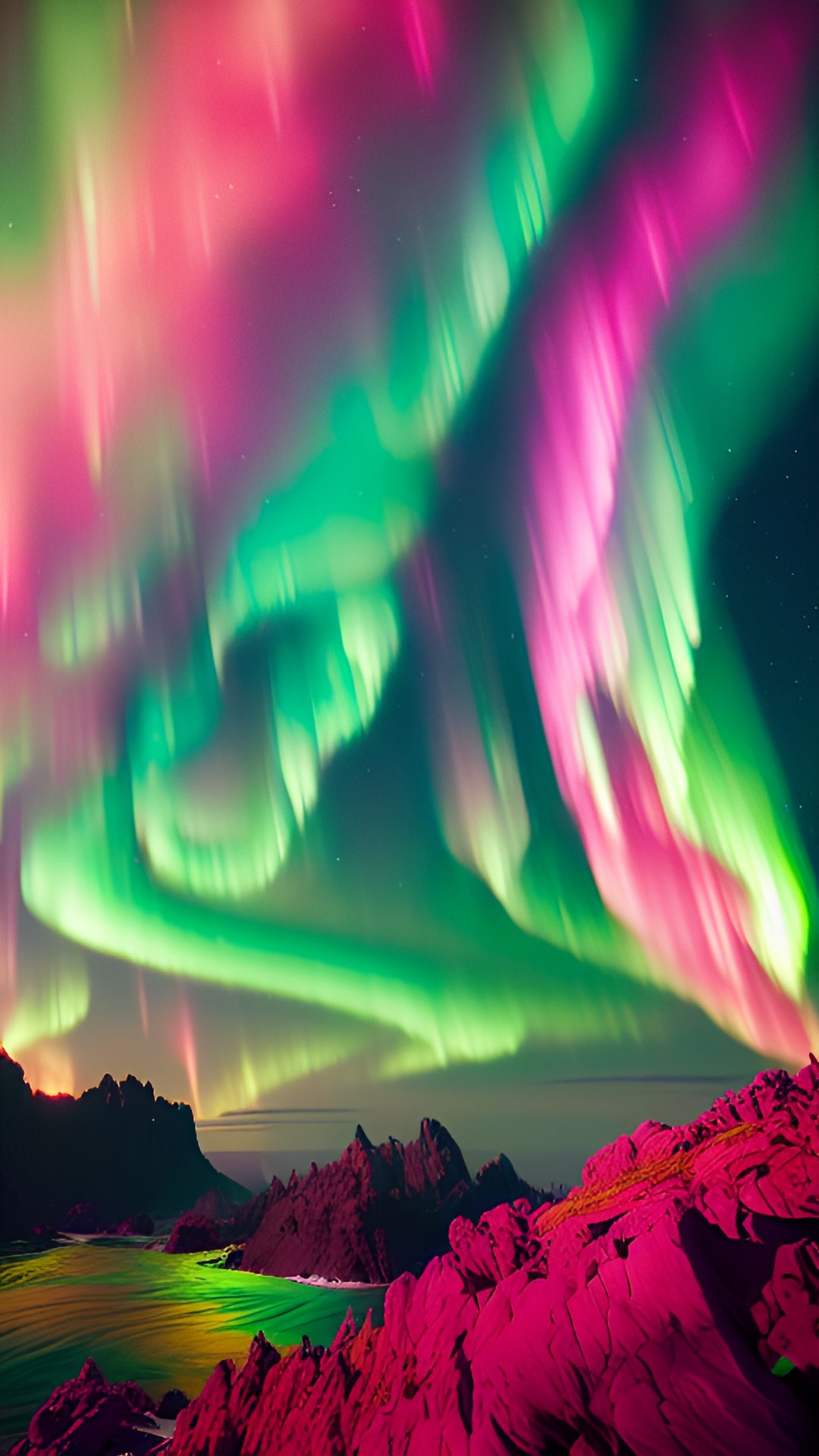 Pink northern lights