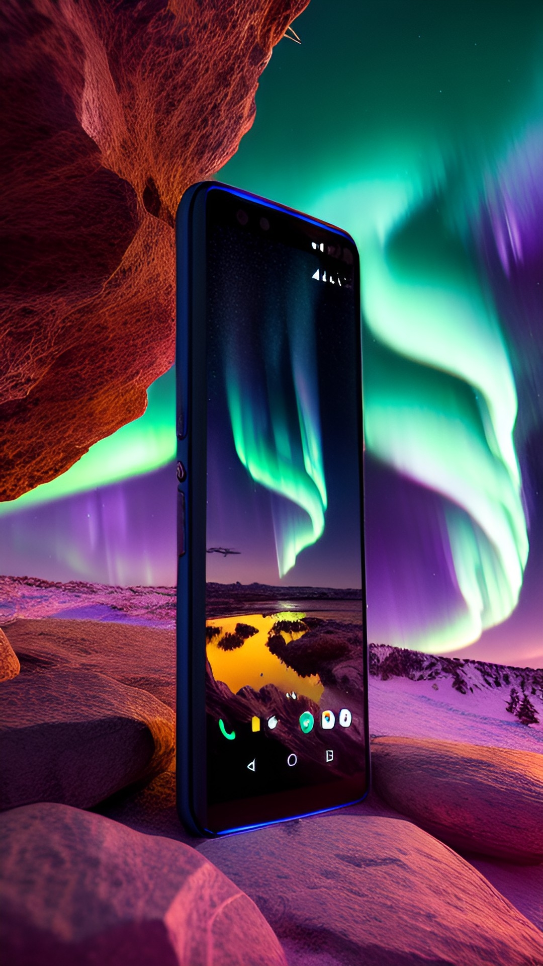 aurora borealis photo settings mobile phone