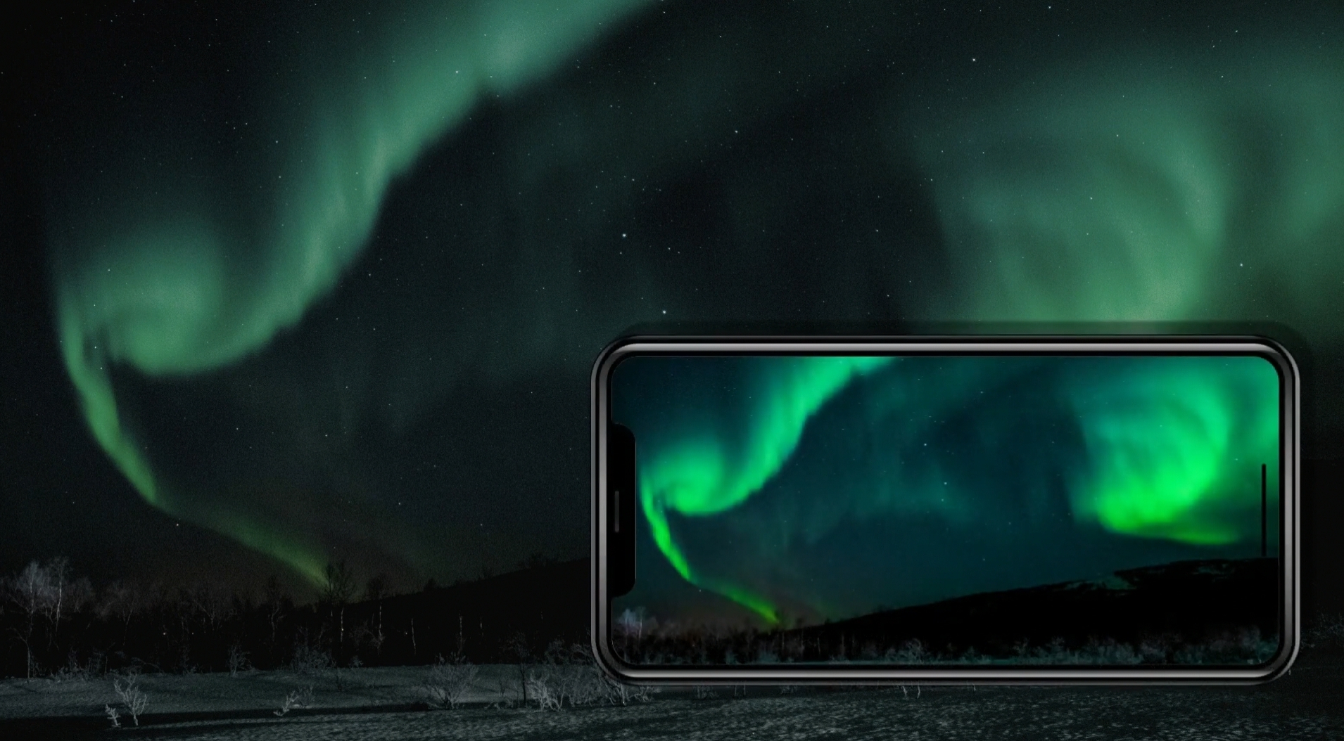 northern lights eye vs camera