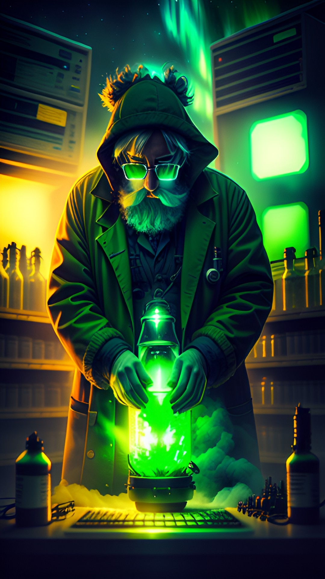 northern lights green