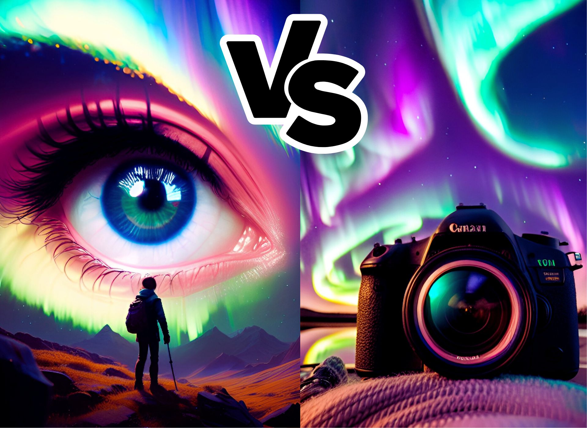 northern lights naked eye camera compared