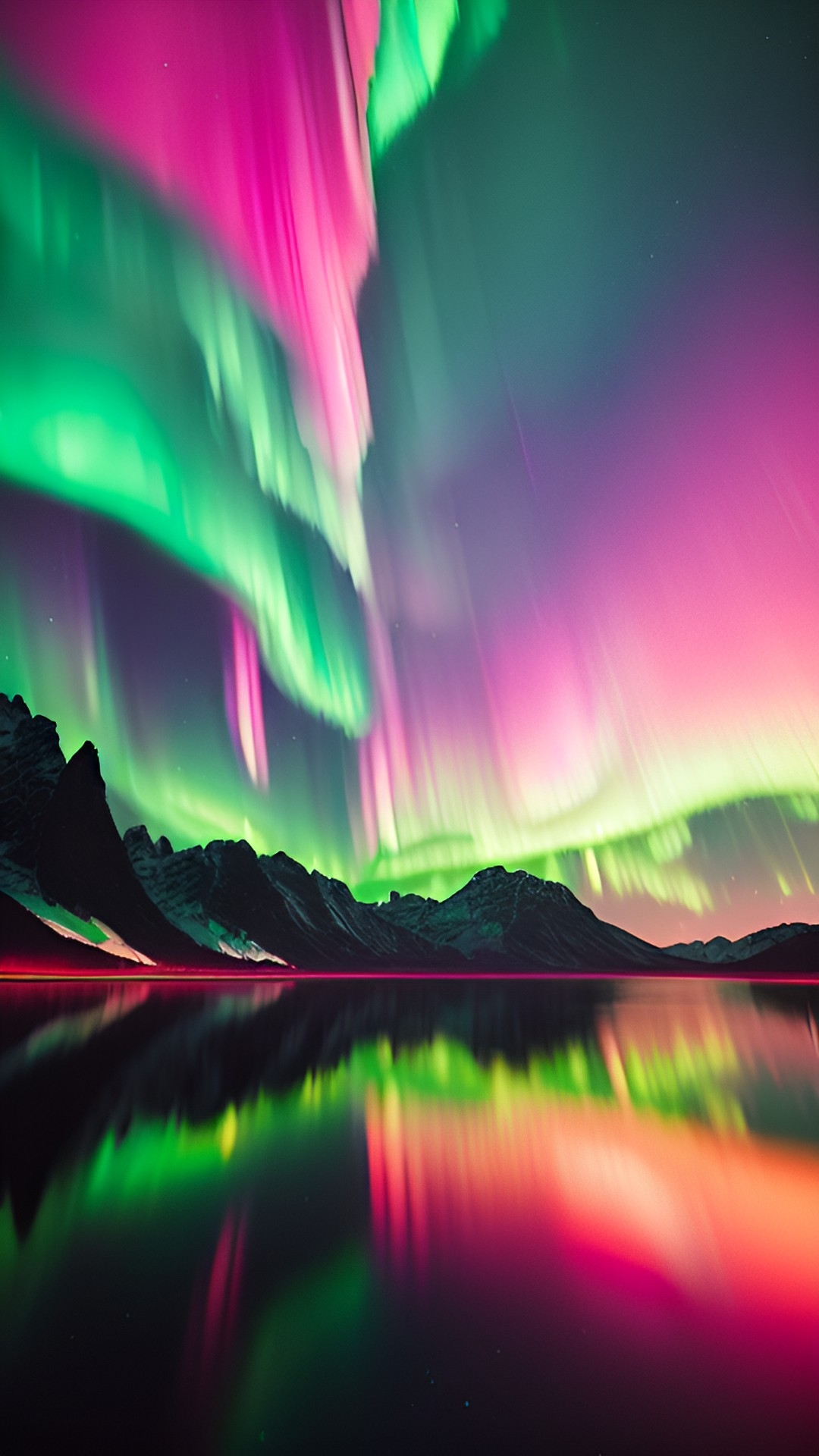 Aurora borealis pink