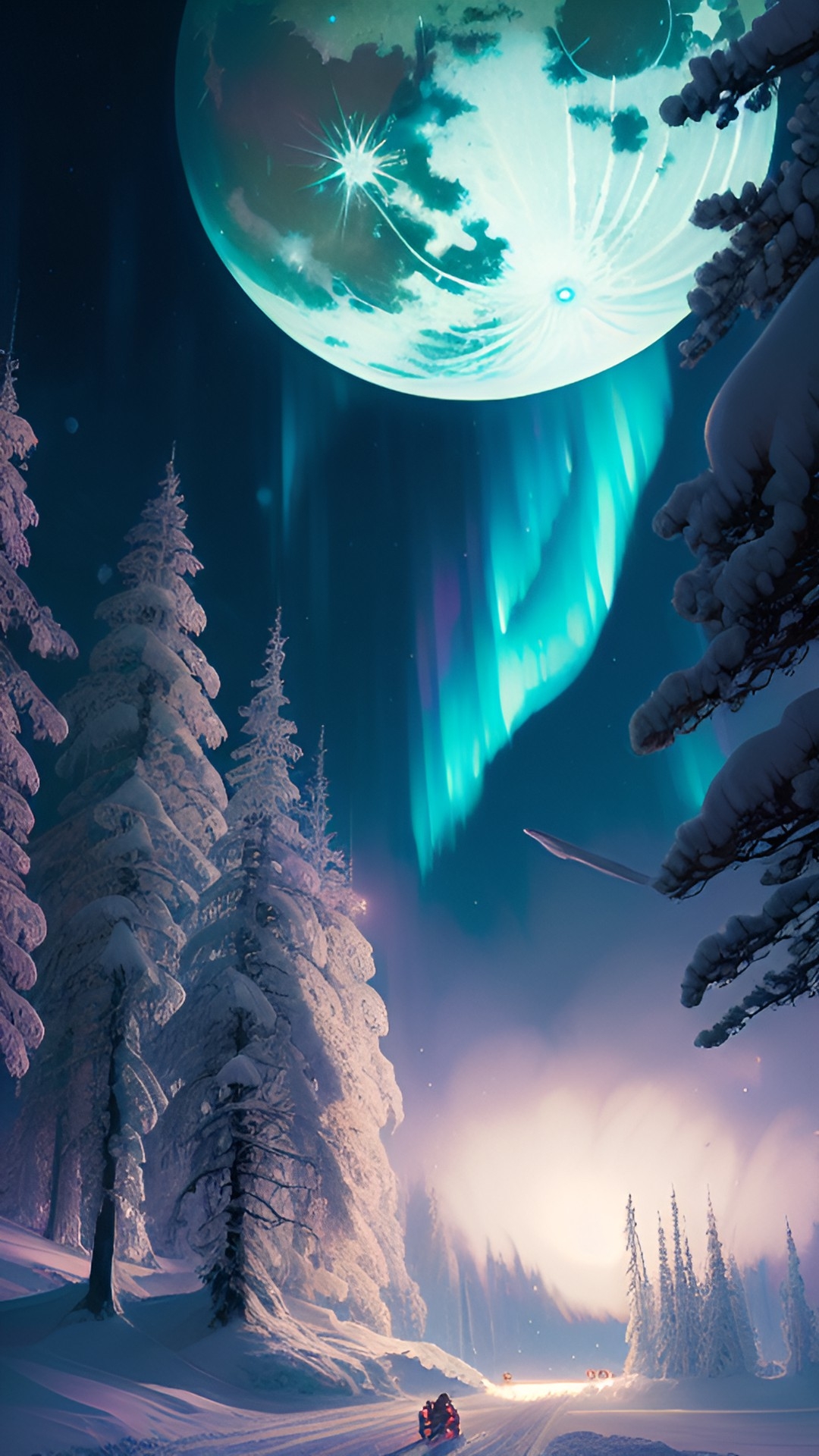northern lights full moon