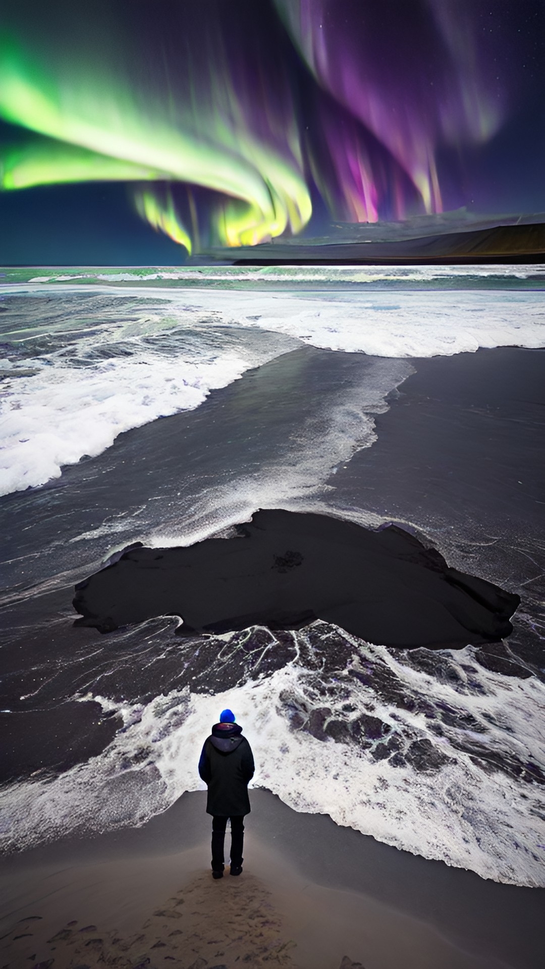 black sand beach of iceland