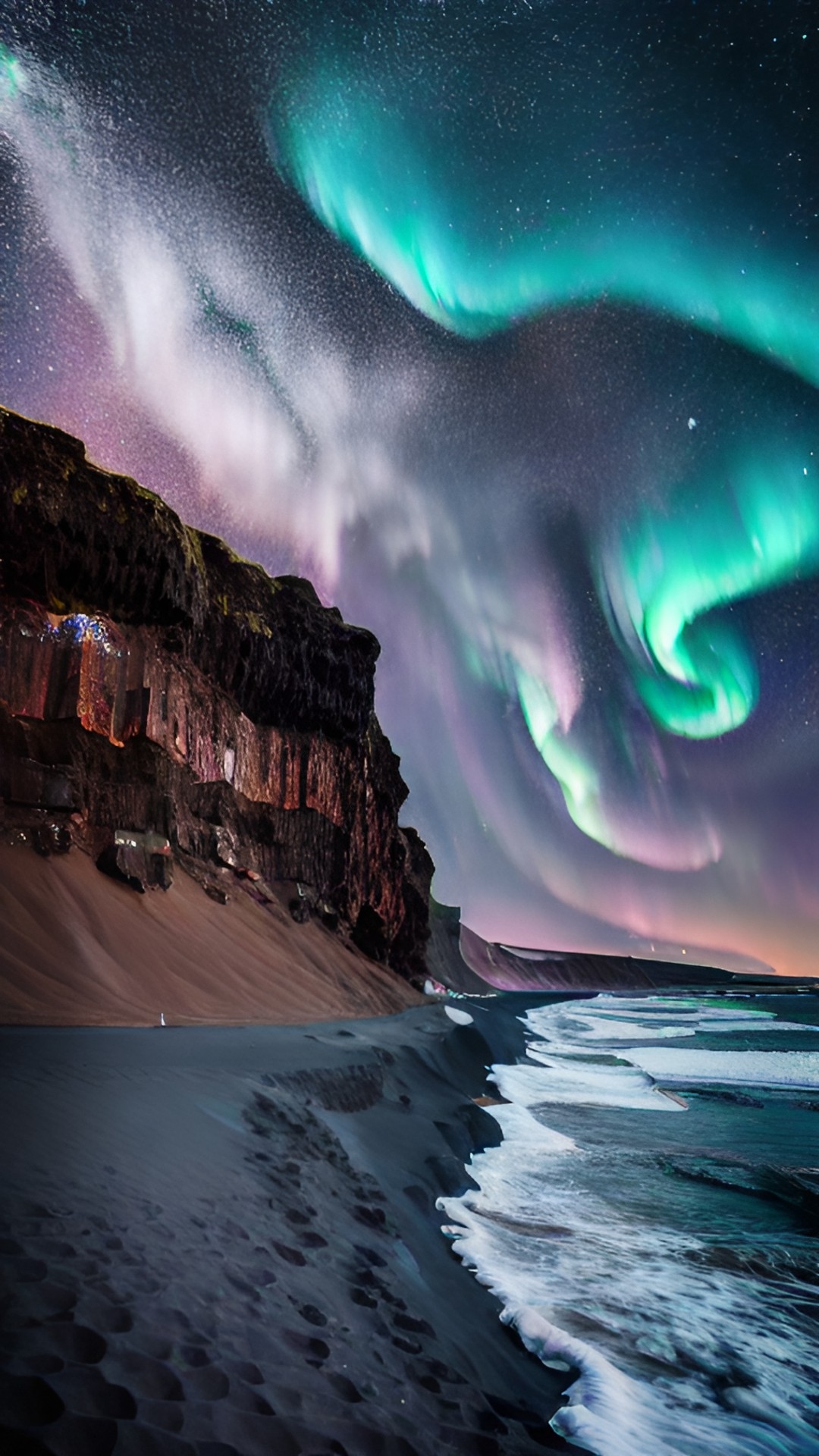 black sand beach of iceland