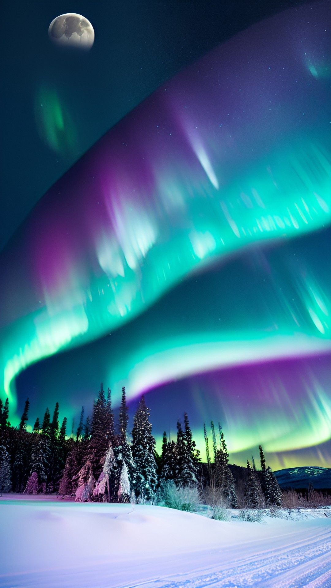 northern lights full moon