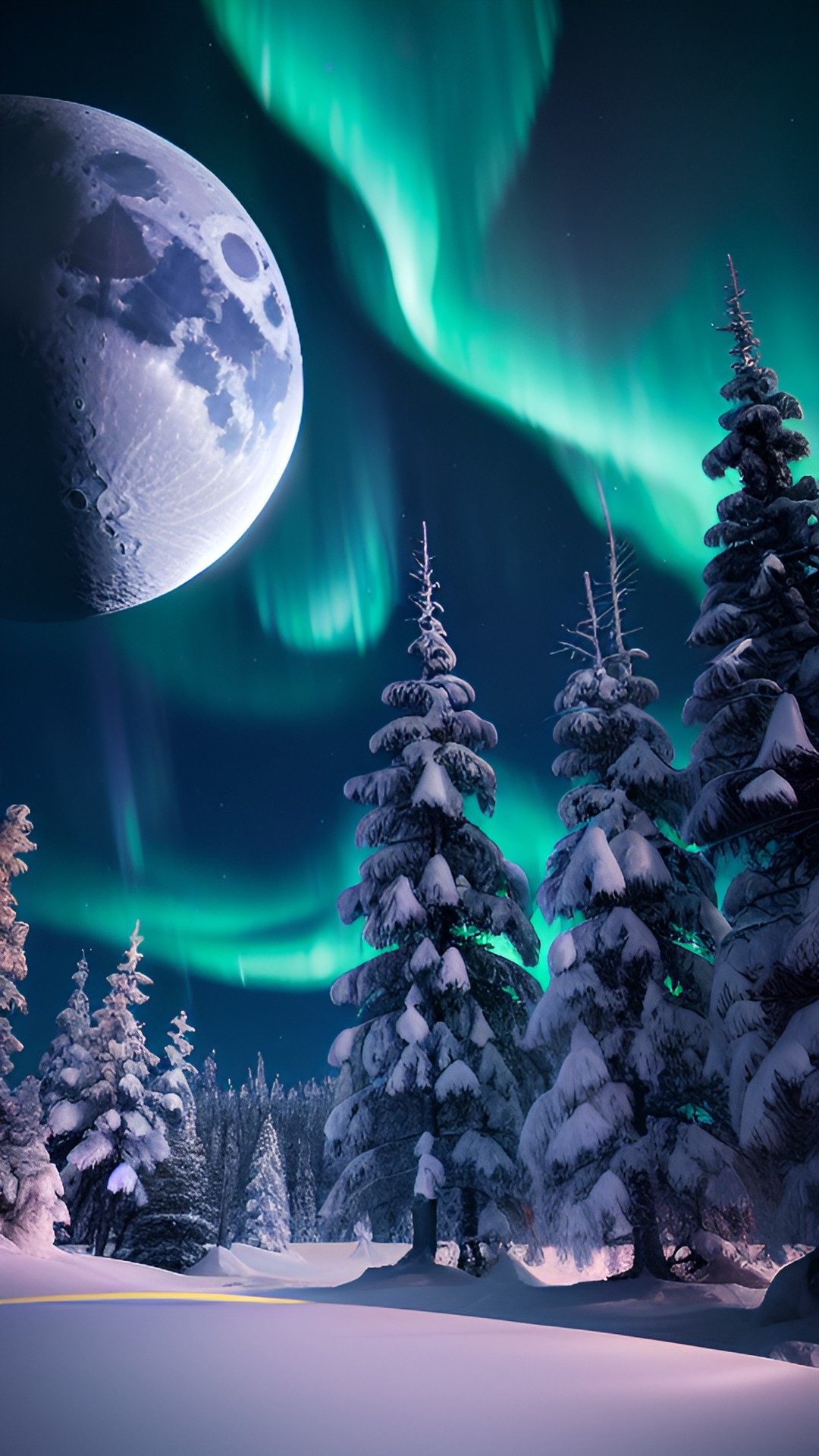 northern lights full moon